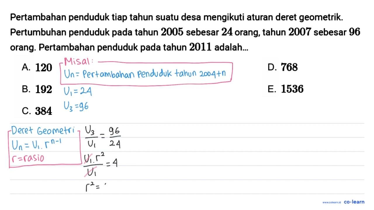 Pertambahan penduduk tiap tahun suatu desa mengikuti aturan