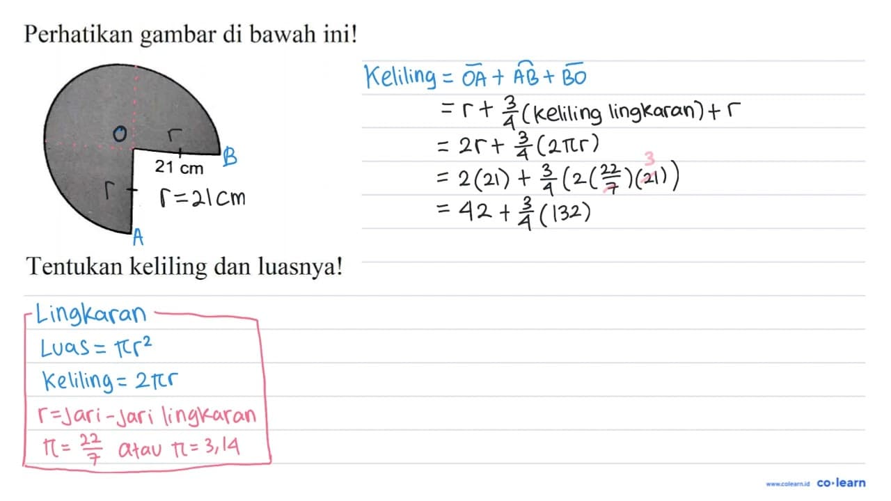 Perhatikan gambar di bawah ini! 21 cm Tentukan keliling dan