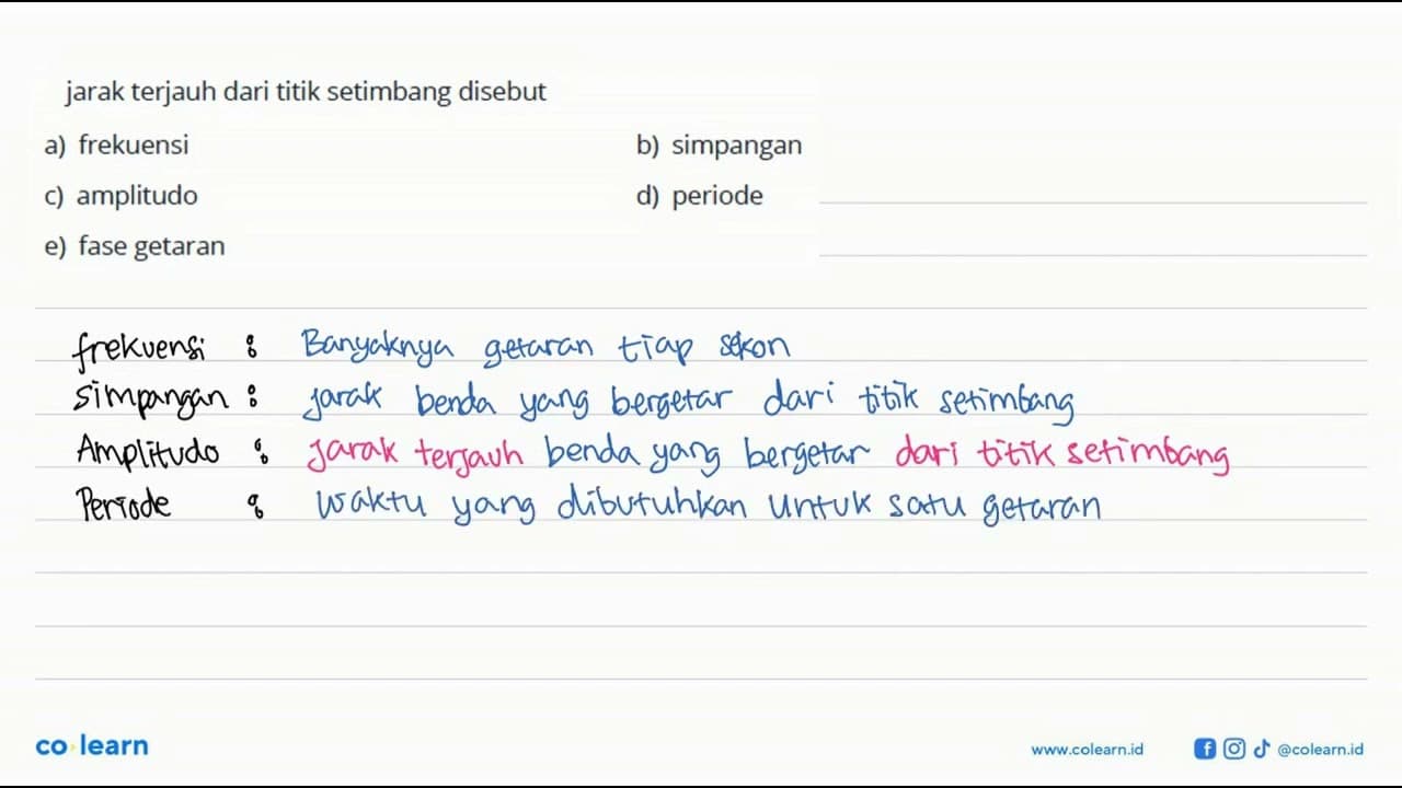 jarak terjauh dari titik setimbang disebut