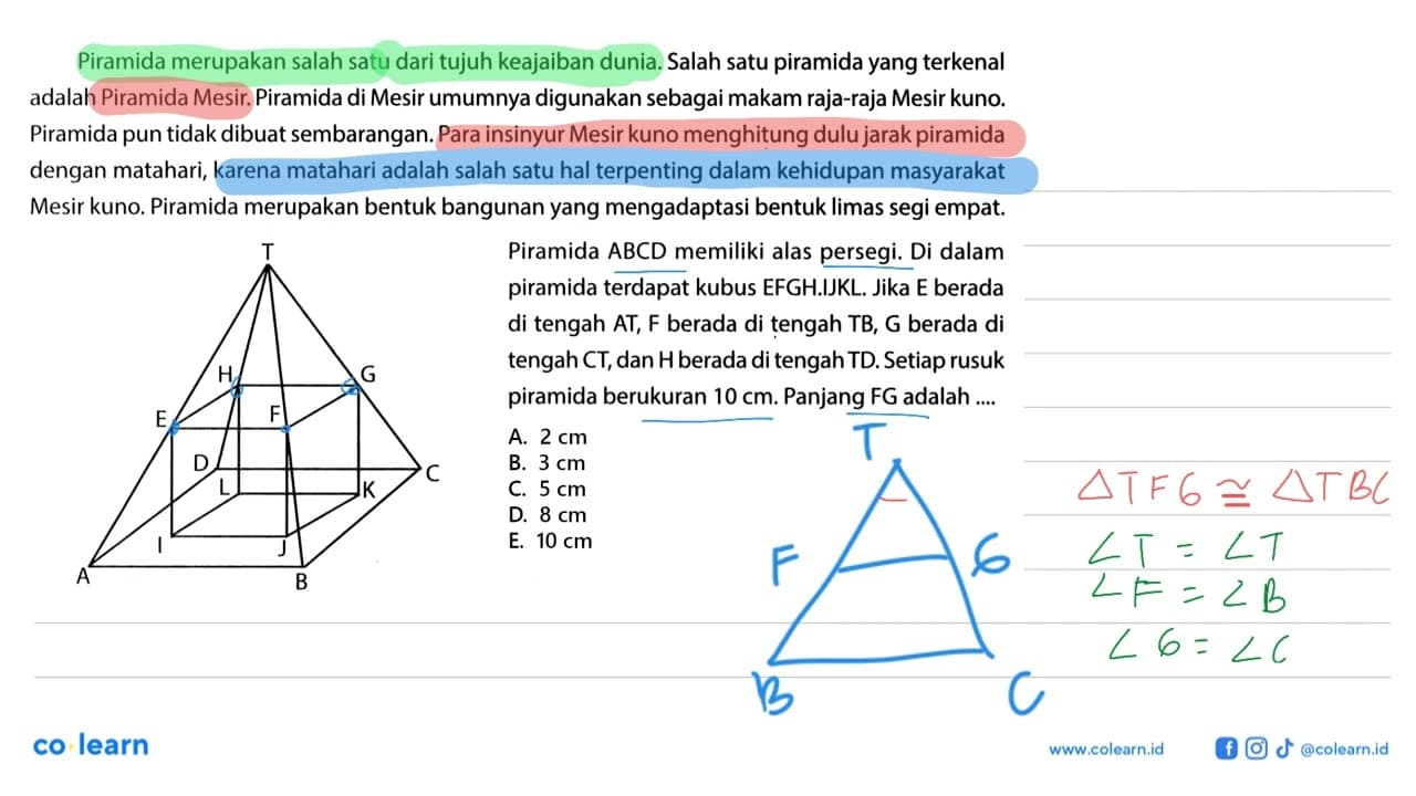 Piramida merupakan salah satu dari tujuh keajaiban dunia.