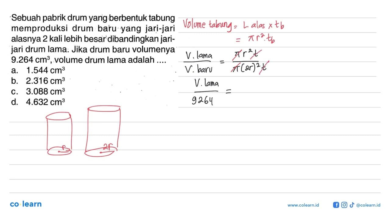 Sebuah pabrik drum yang berbentuk tabung memproduksi drum