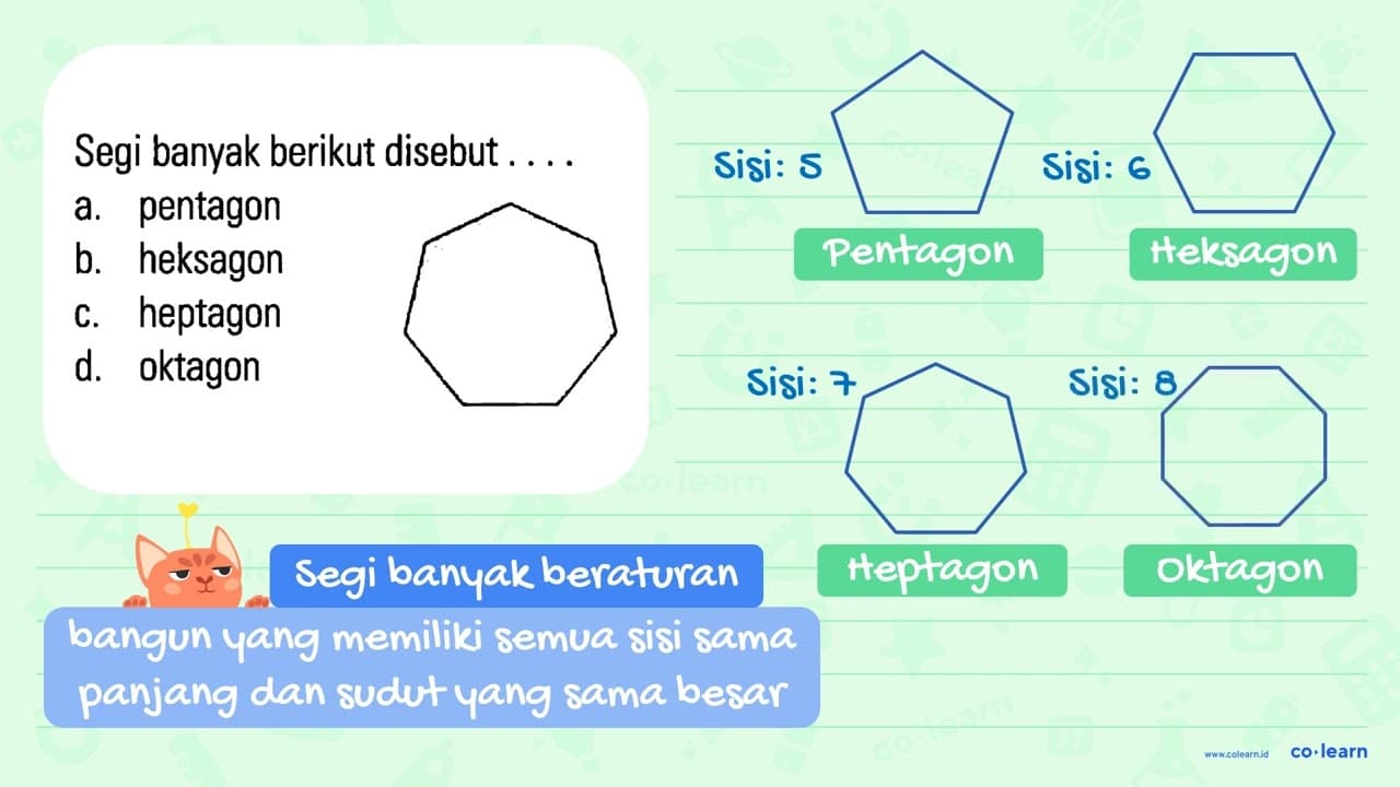 Segi banyak berikut disebut pentagon a. heksagon b.