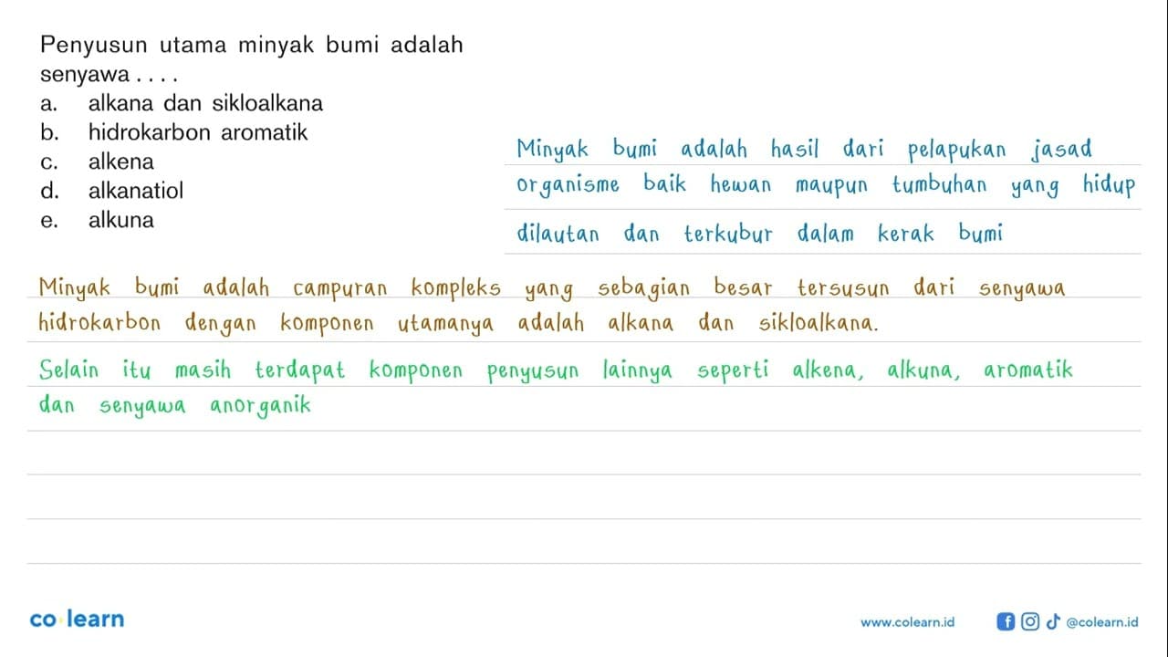 Penyusun utama minyak bumi adalah senyawa ...