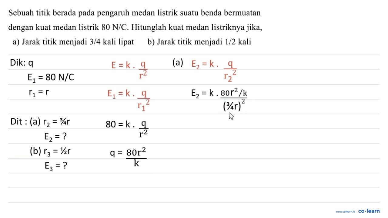 Sebuah titik berada pada pengaruh medan listrik suatu benda