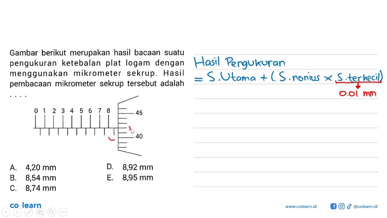 Gambar berikut merupakan hasil bacaan suatu pengukuran