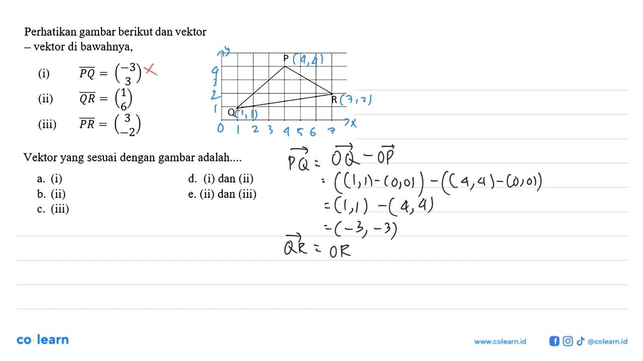 perhatikan gambar berikut dan vektor- vektor di