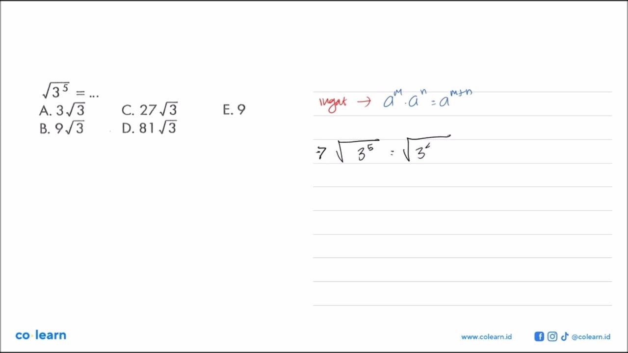 akar(3^5)=...