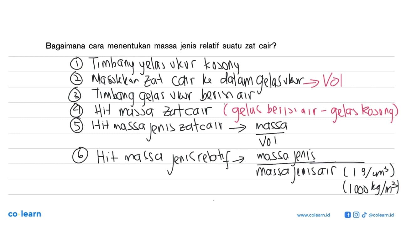 Bagaimana cara menentukan massa jenis relatif suatu zat