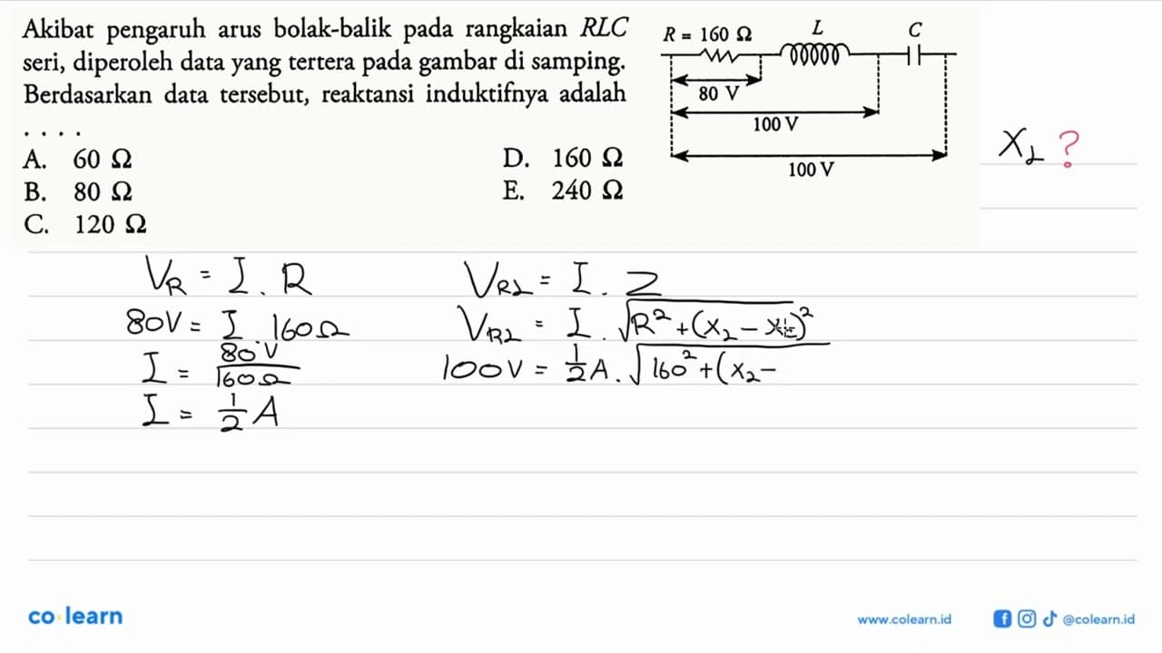 Akibat pengaruh arus bolak-balik rangkaian RLC seri,