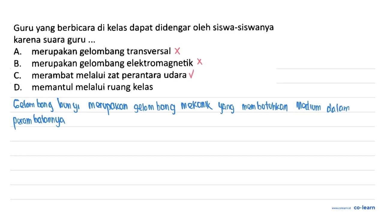 Guru yang berbicara di kelas dapat didengar oleh