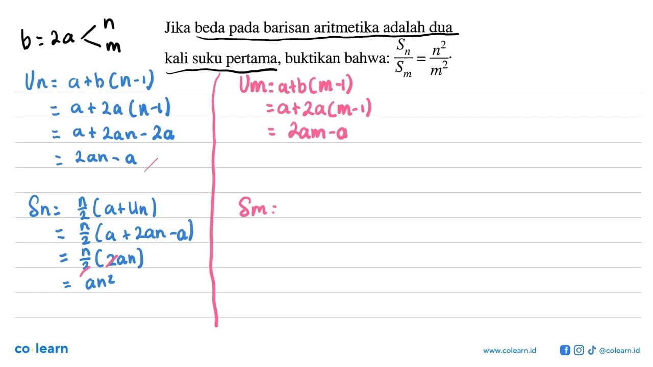 Jika beda pada barisan aritmetika adalah dua kali suku