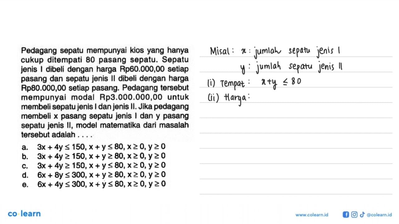 Pedagang sepatu mempunyai kios yang hanya cukup ditempati