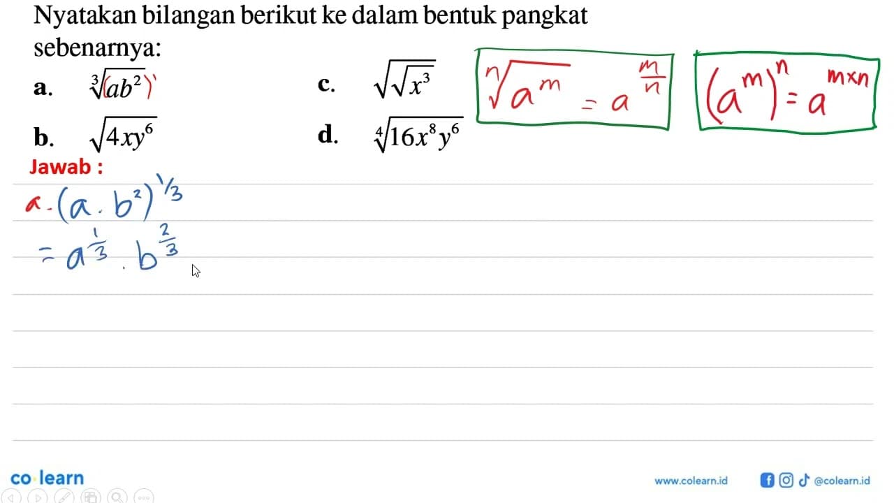 Nyatakan bilangan berikut ke dalam bentuk pangkat