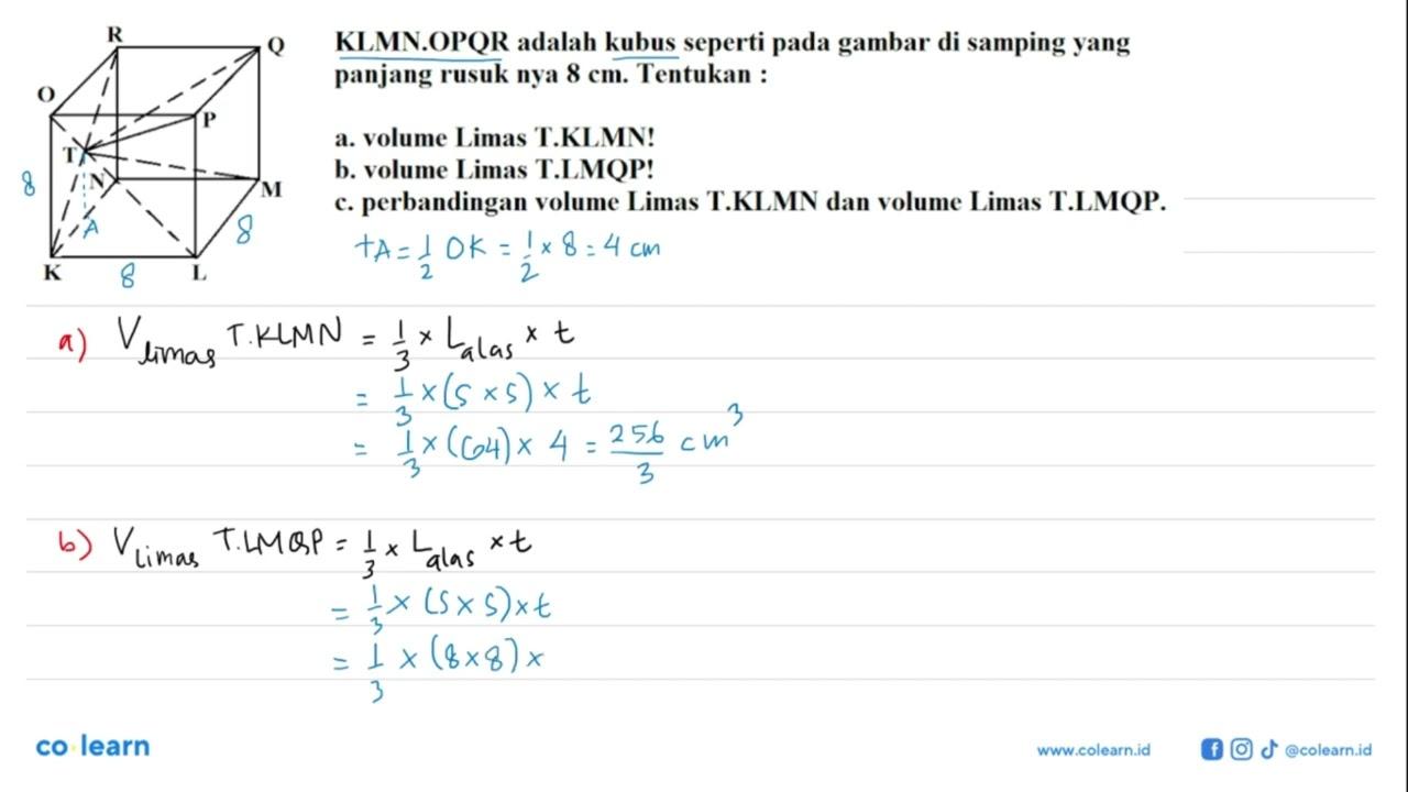 KLMN.OPQR adalah kubus seperti pada gambar di samping yang