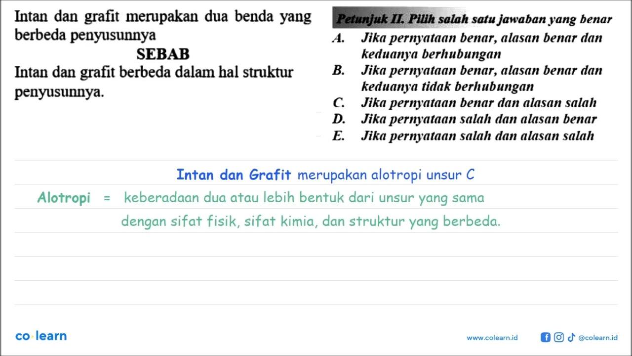 Intan dan grafit merupakan dua benda yang berbeda