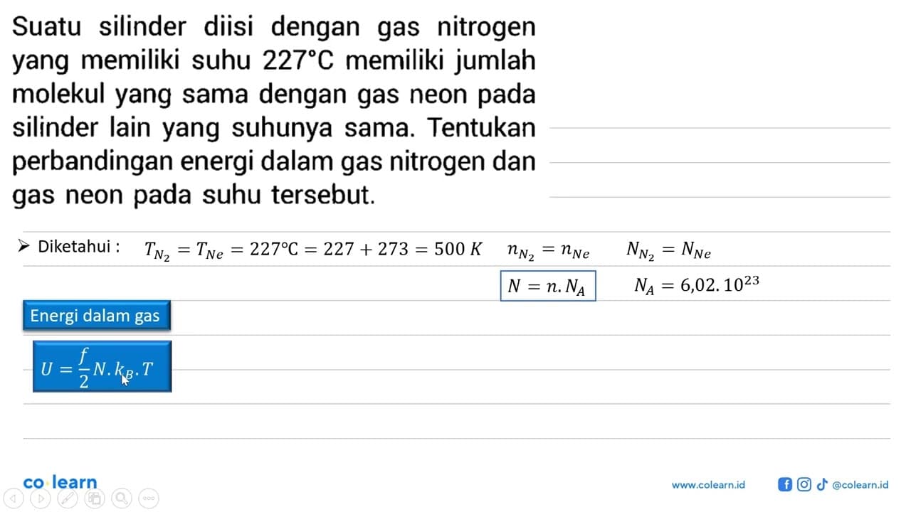 Suatu silinder diisi dengan gas nitrogen yang memiliki suhu