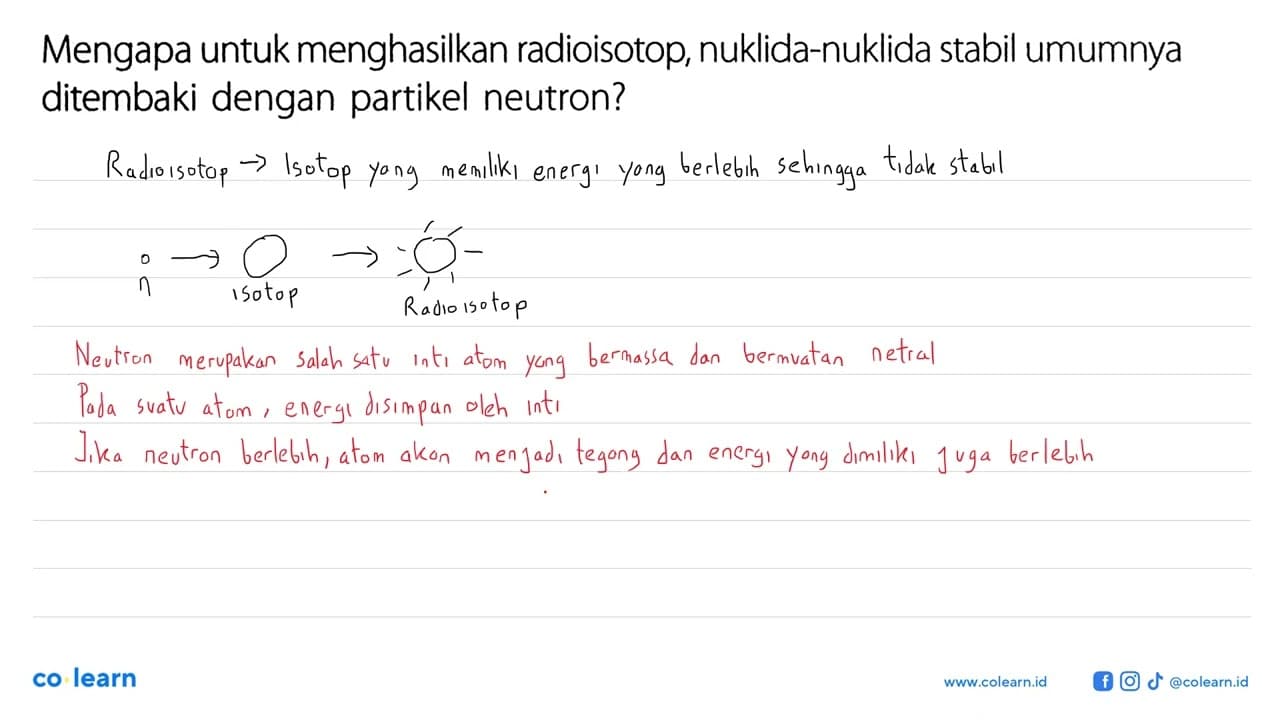 Mengapa untuk menghasilkan radioisotop, nuklida-nuklida