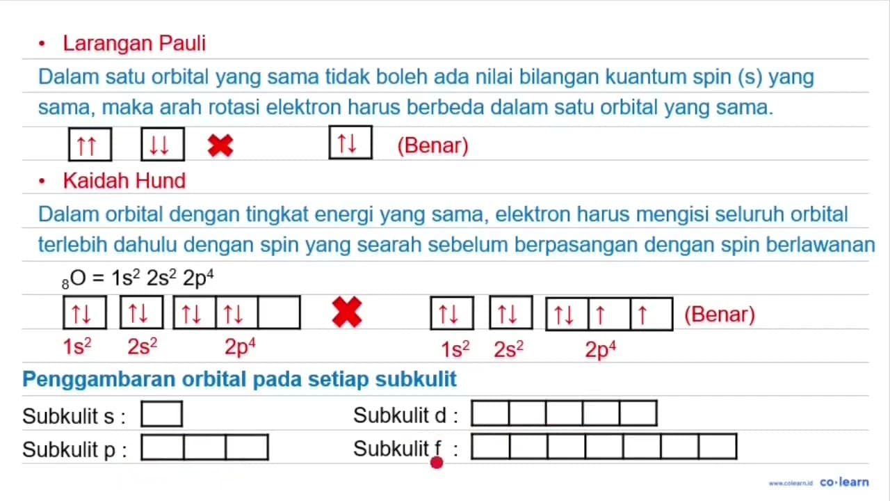 Tentukan n, l, m , dan s pada sub kulit berikut: a. 1 s^(2)