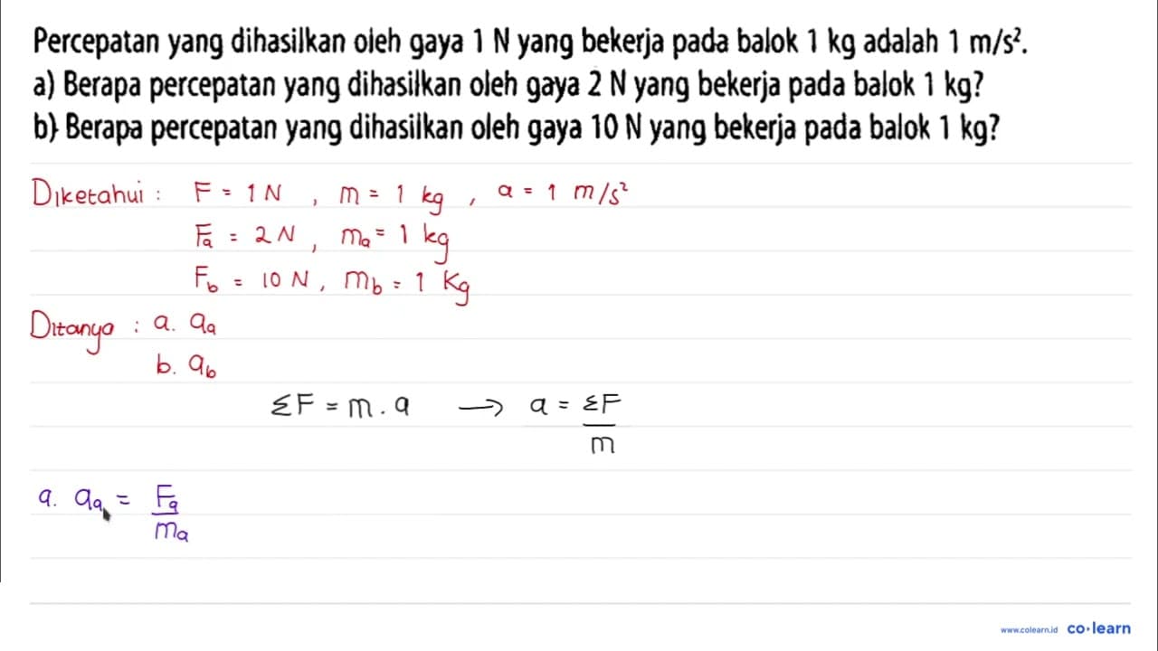 Percepatan yang dihasilkan oleh gaya 1 N yang bekerja pada