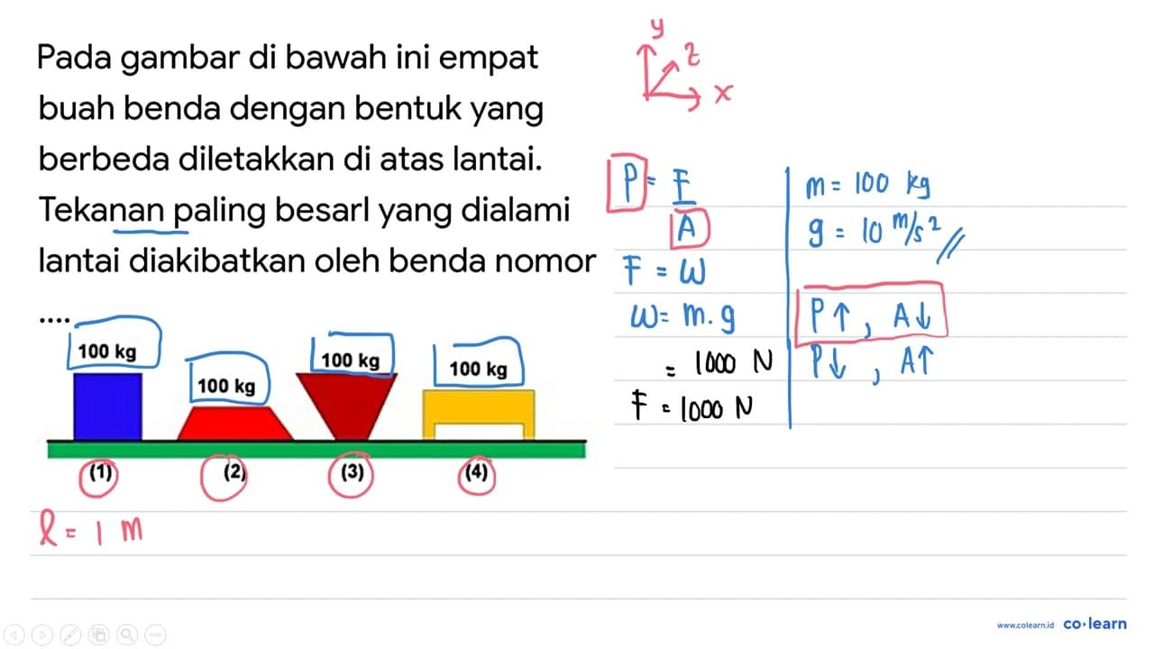 Pada gambar di bawah ini empat buah benda dengan bentuk