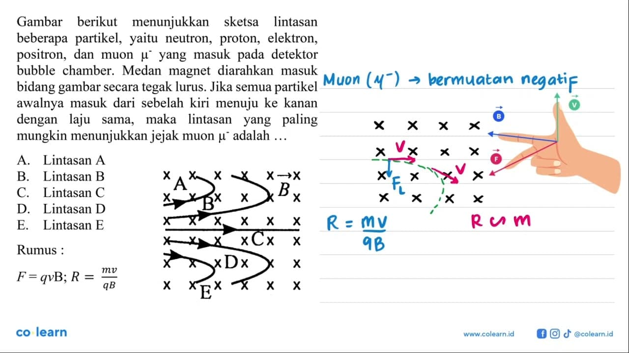 Gambar berikut menunjukkan sketsa lintasan beberapa