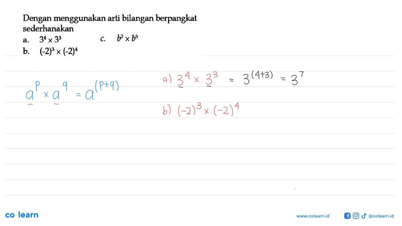 Dengan menggunakan arti bilangan berpangkat sederhanakan a.