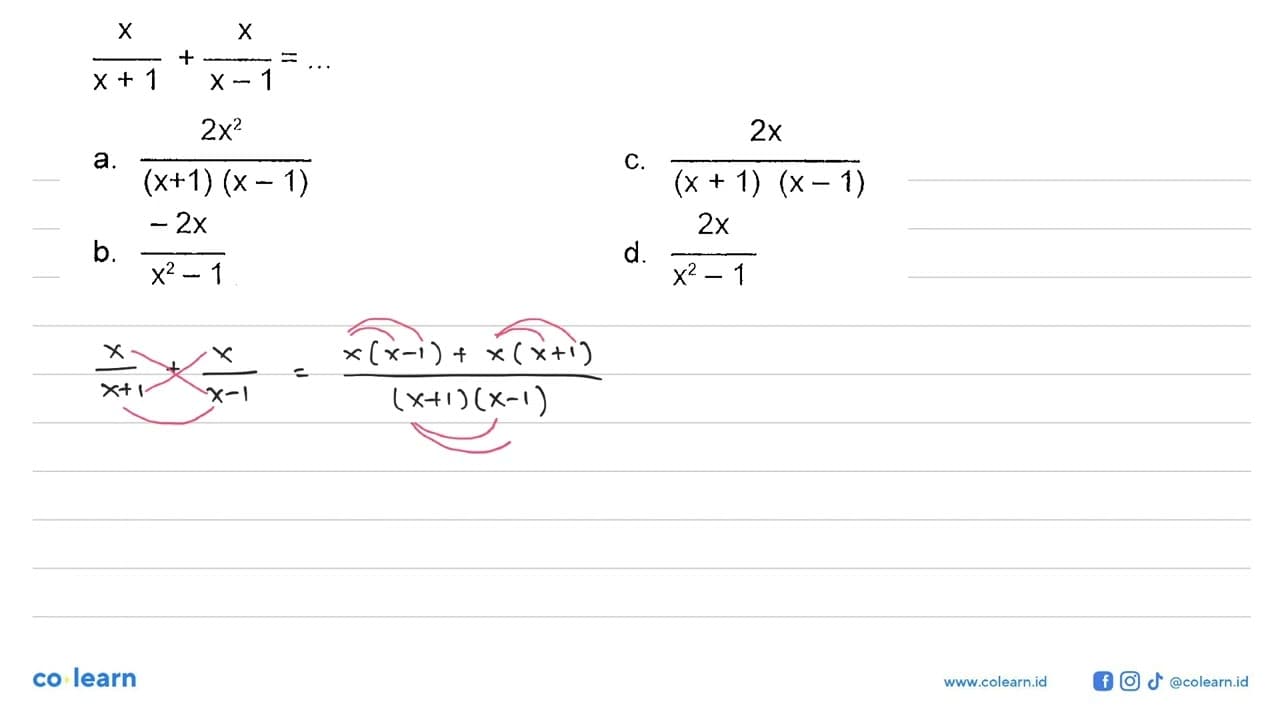 x/(x+1) + x/(x-1)=