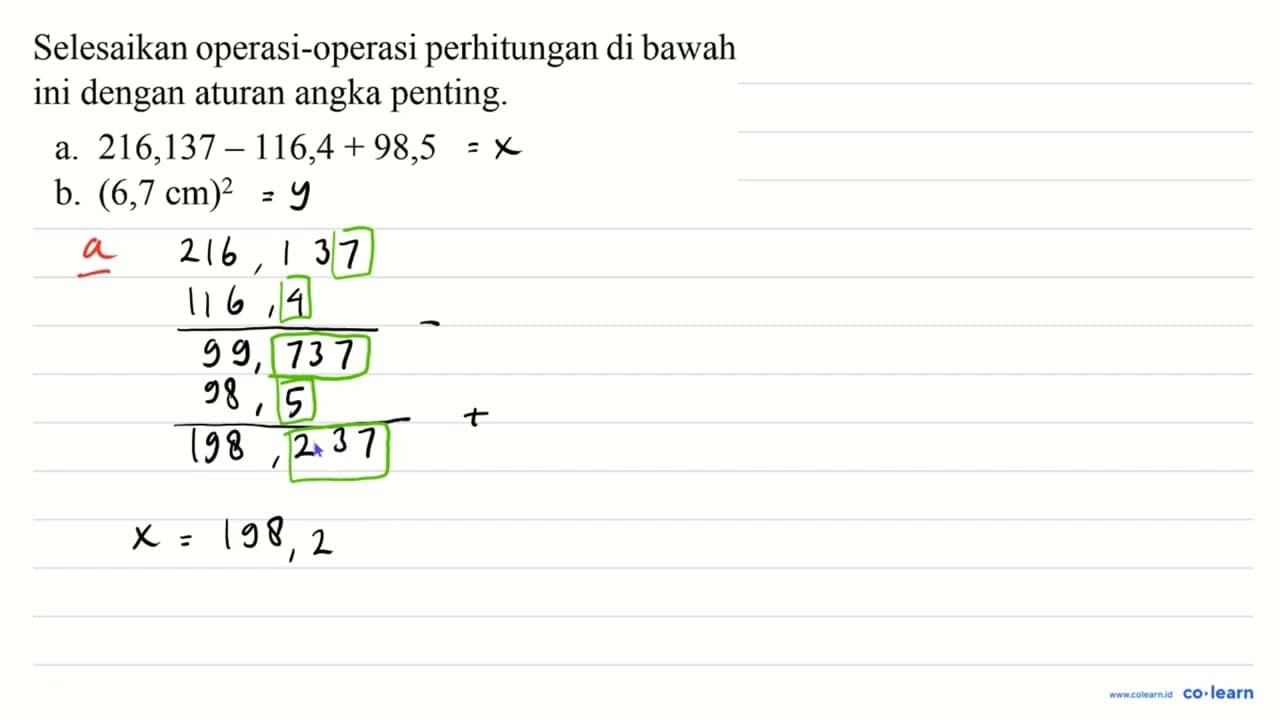 Selesaikan operasi-operasi perhitungan di bawah ini dengan