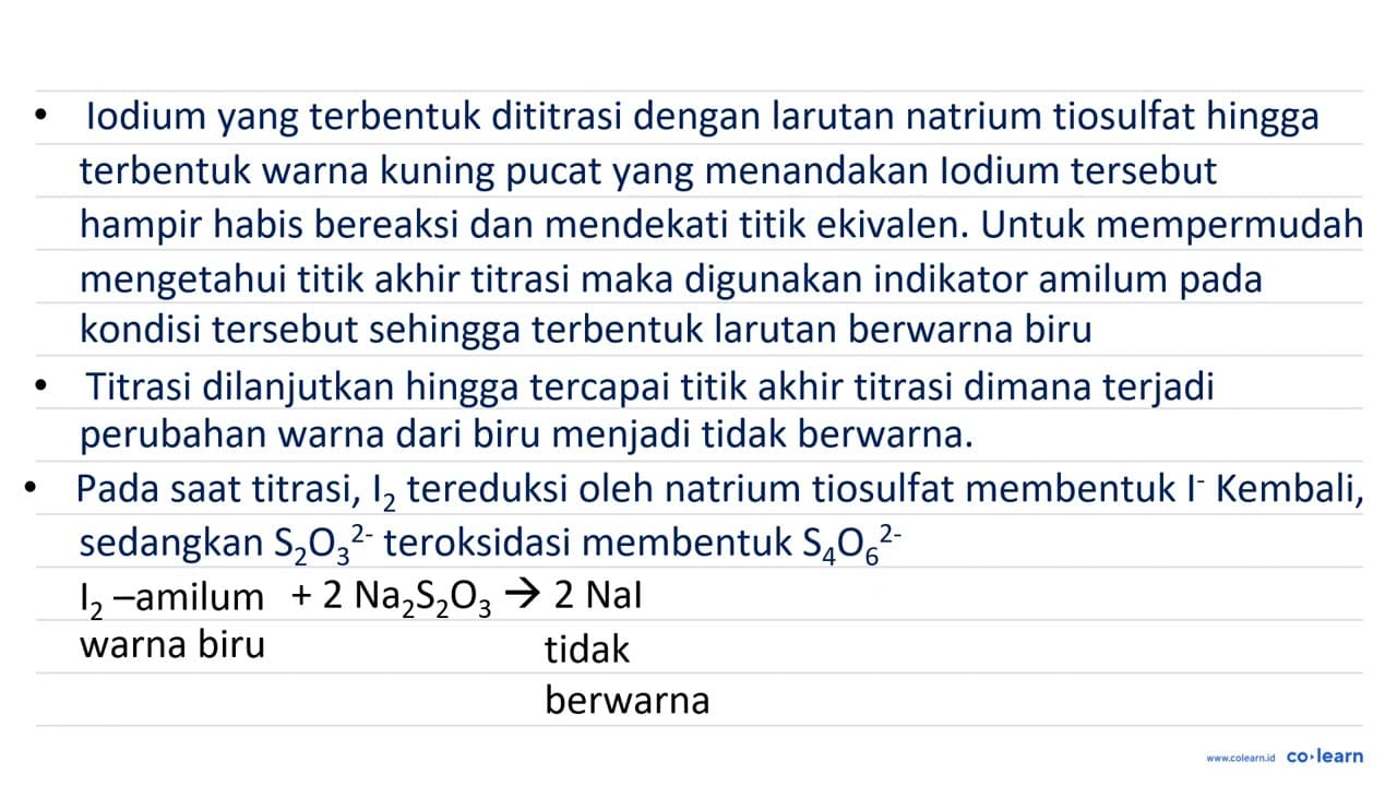 Bila setiap mol ClOx dapat menghasilkan 3 mol I2 dalam