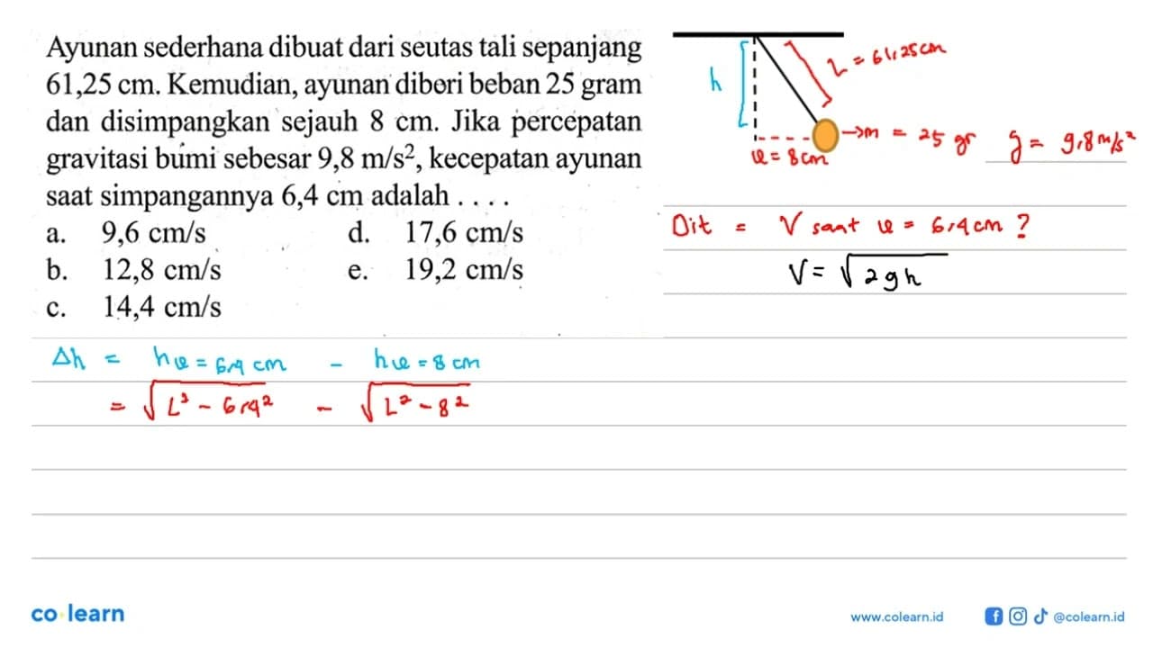 Ayunan sederhana dibuat dari seutas tali sepanjang 61,25