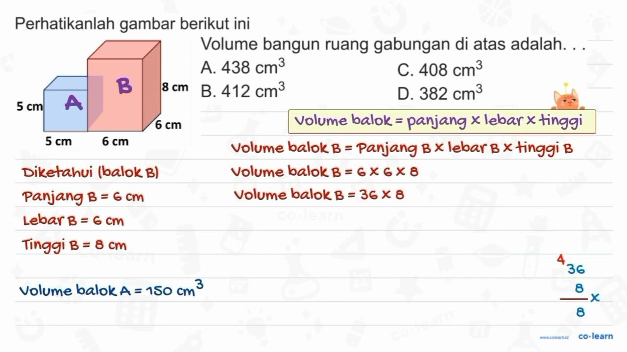 Perhatikanlah gambar berikut ini Volume bangun ruang