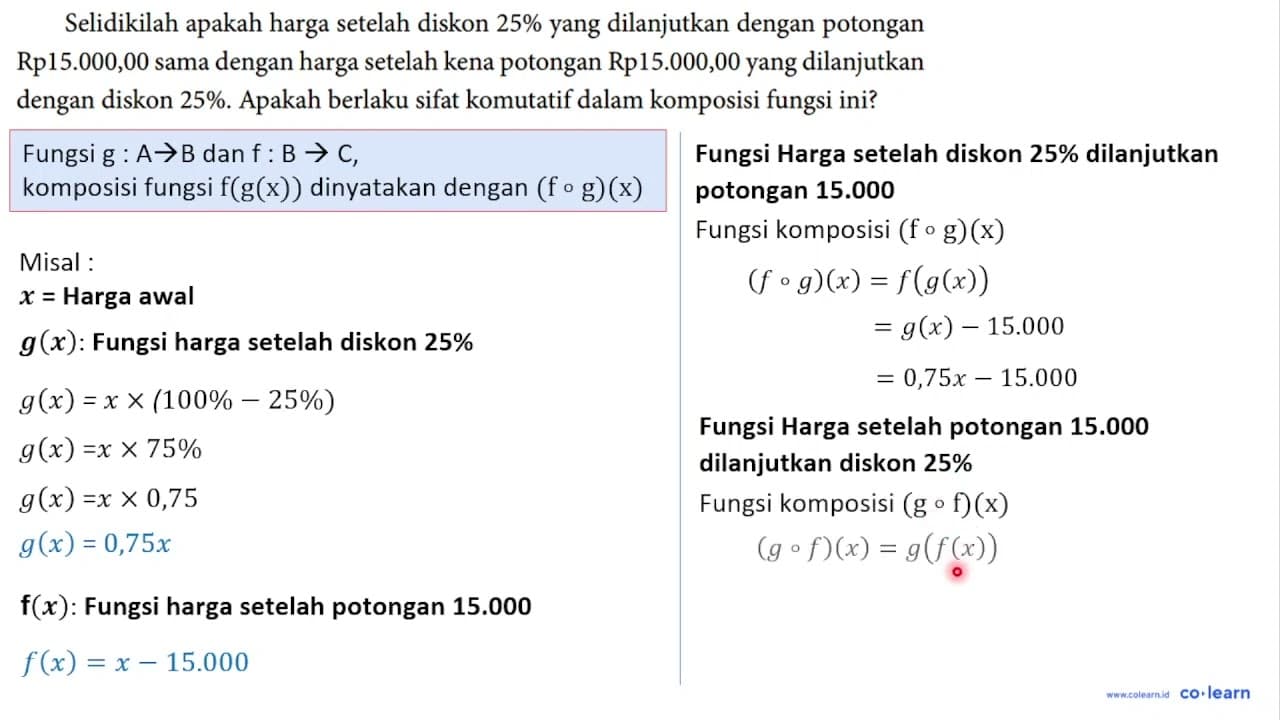 Selidikilah apakah harga setelah diskon 25% yang