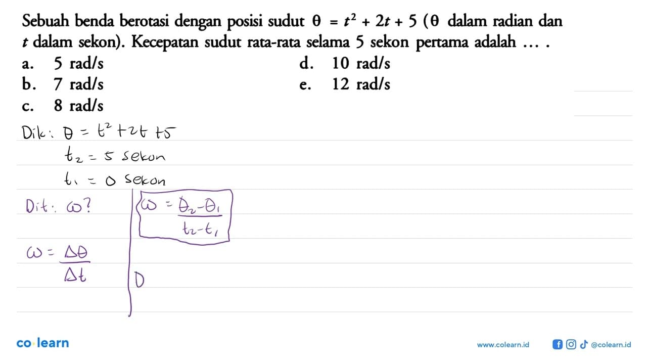 Sebuah benda berotasi dengan posisi sudut