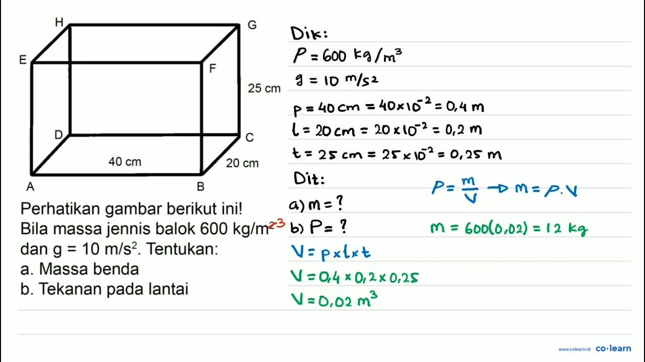 EFGH 25 cm ABCD 40 cm 20 cm Perhatikan gambar berikut ini!