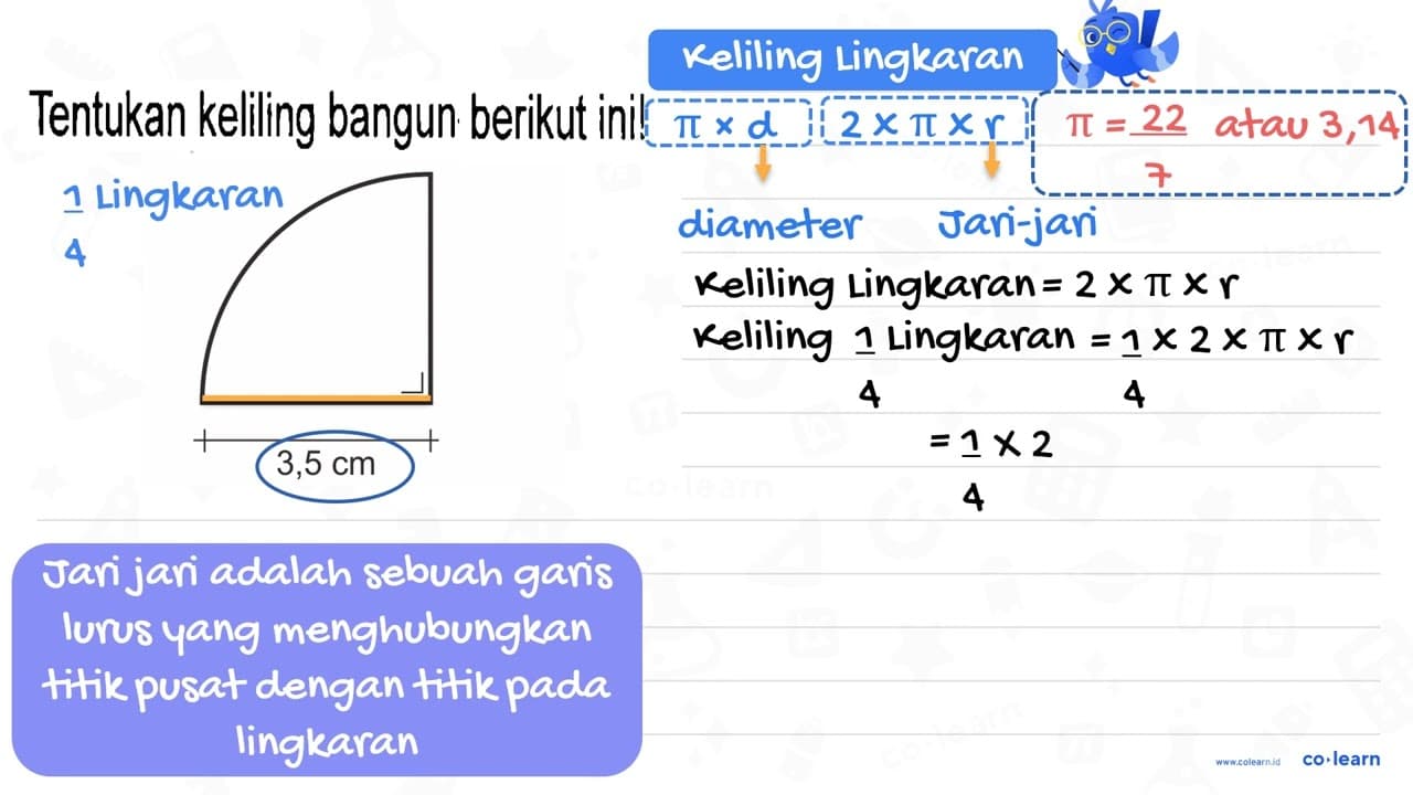 Tentukan keliling bangun-bangun berikut inil 3,5 cm