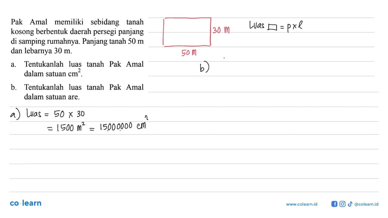 Pak Amal memiliki sebidang tanah kosong berbentuk daerah