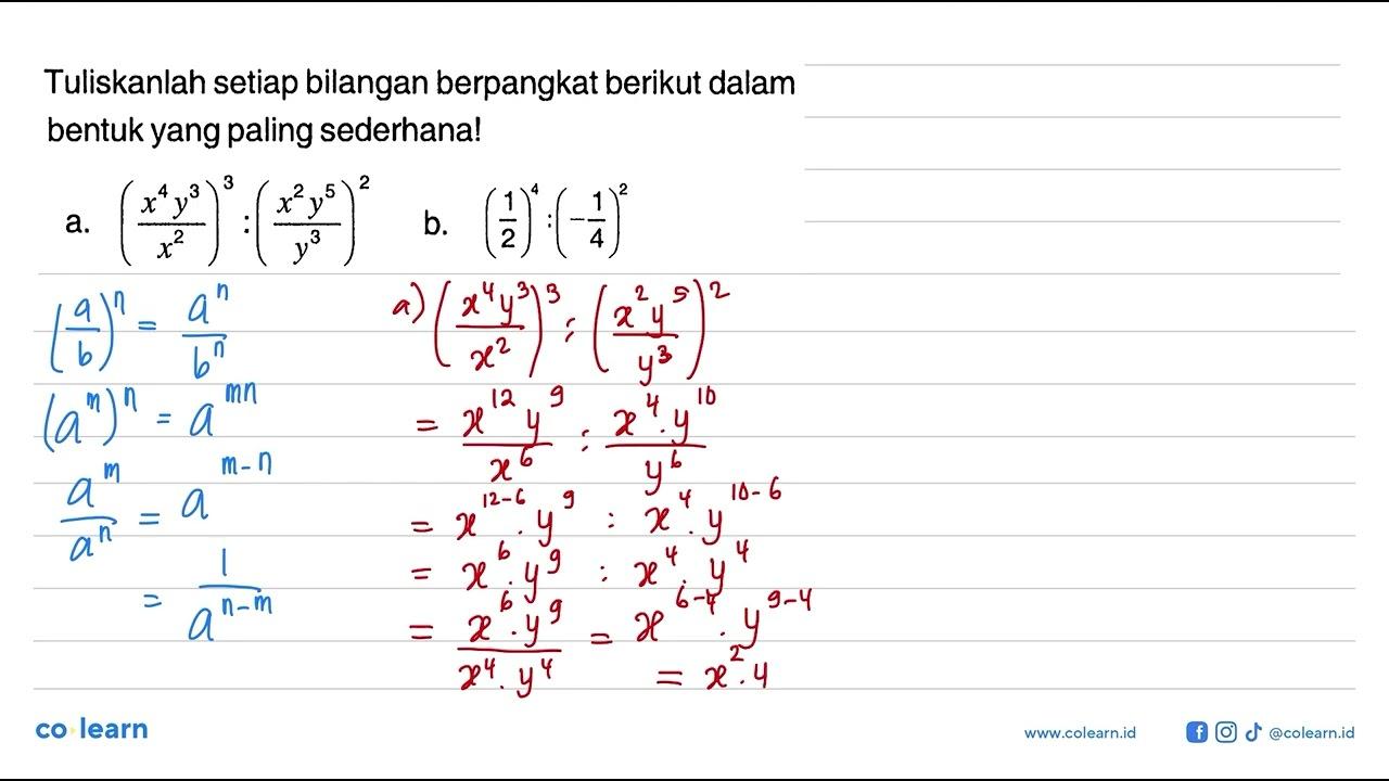 Tuliskanlah setiap bilangan berpangkat berikut dalam bentuk