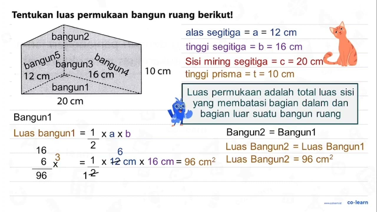 Tentukan luas permukaan bangun ruang berikut!