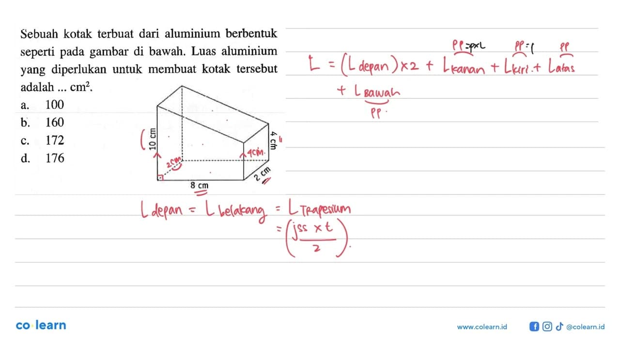 Sebuah kotak terbuat dari aluminium berbentuk seperti pada