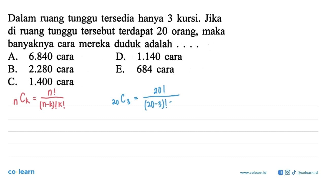 Dalam ruang tunggu tersedia hanya 3 kursi. Jika di ruang