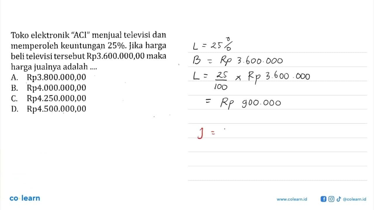 Toko elektrohik 'ACI' menjual televisi dan memperoleh