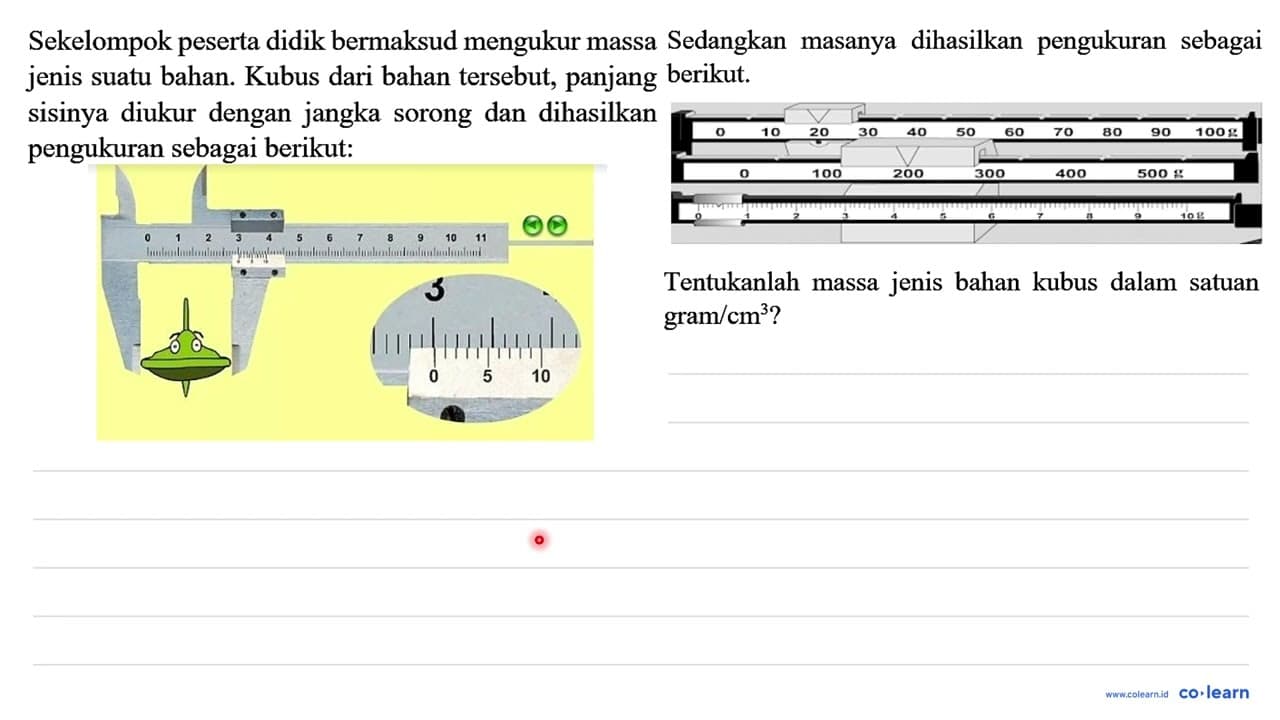 Sekelompok peserta didik bermaksud mengukur massa jenis