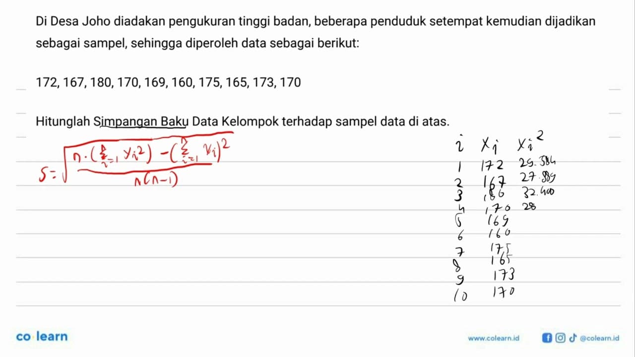 Di Desa Joho diadakan pengukuran tinggi badan, beberapa