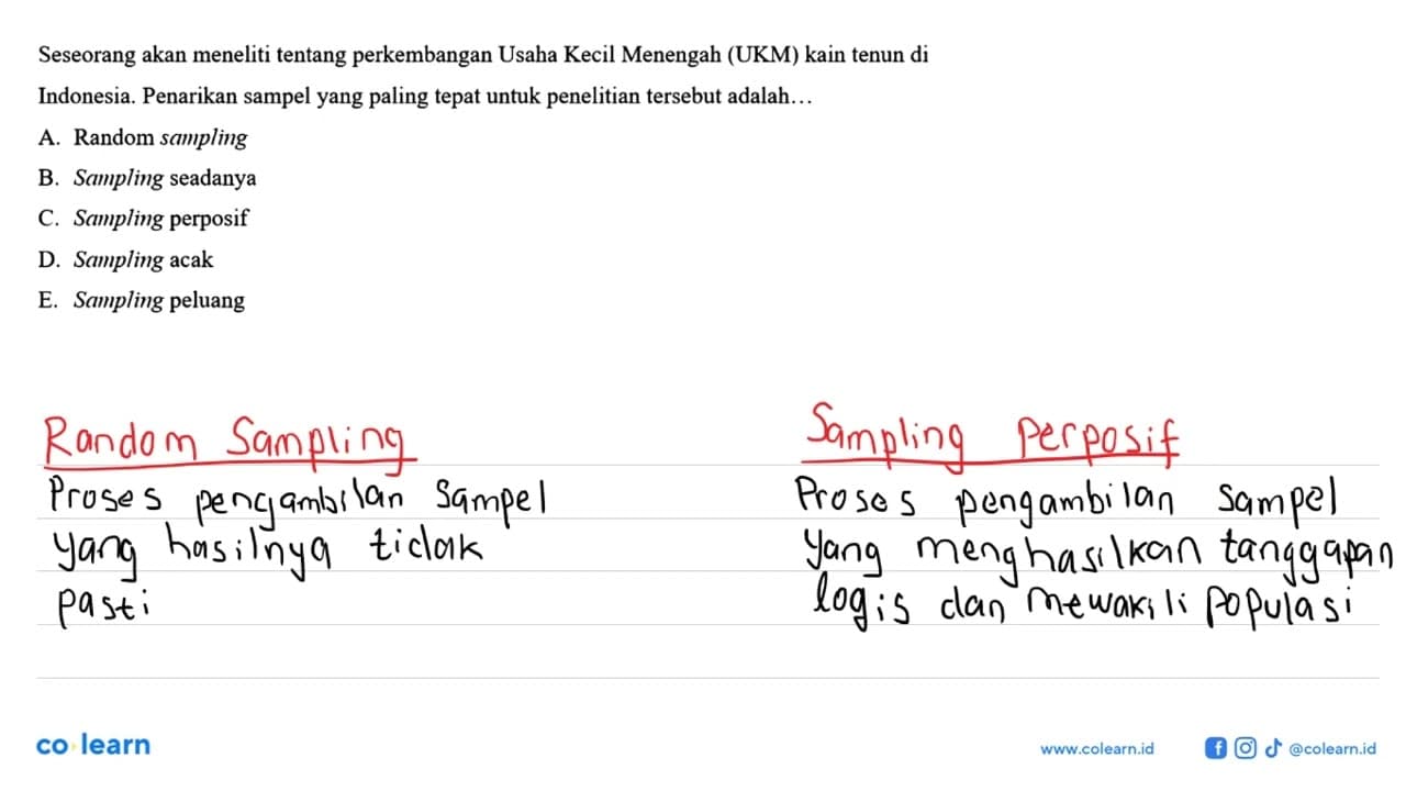 Seseorang akan meneliti tentang perkembangan Usaha Kecil