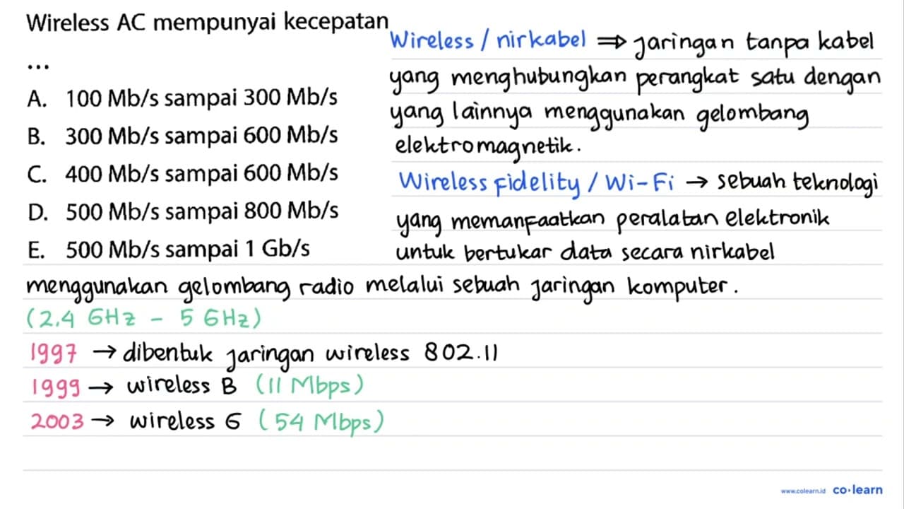 Wireless AC mempunyai kecepatan