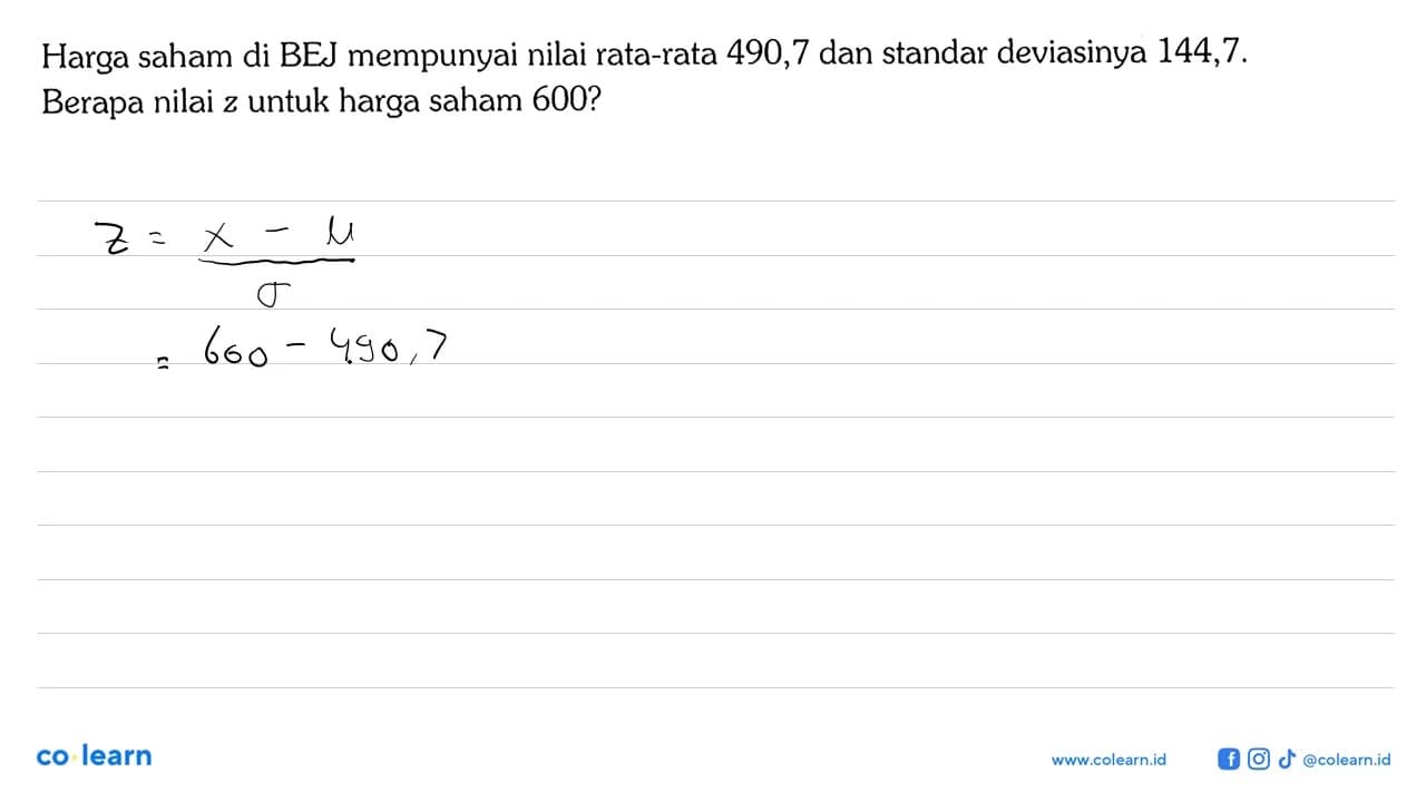 Harga saham di BEJ mempunyai nilai rata-rata 490,7 dan