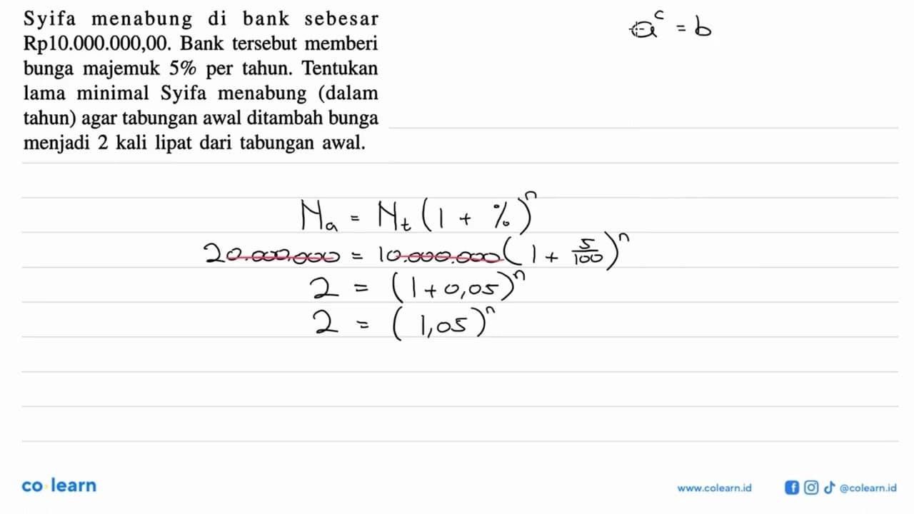 Syifa menabung di bank sebesar Rp10.000.000,00. Bank