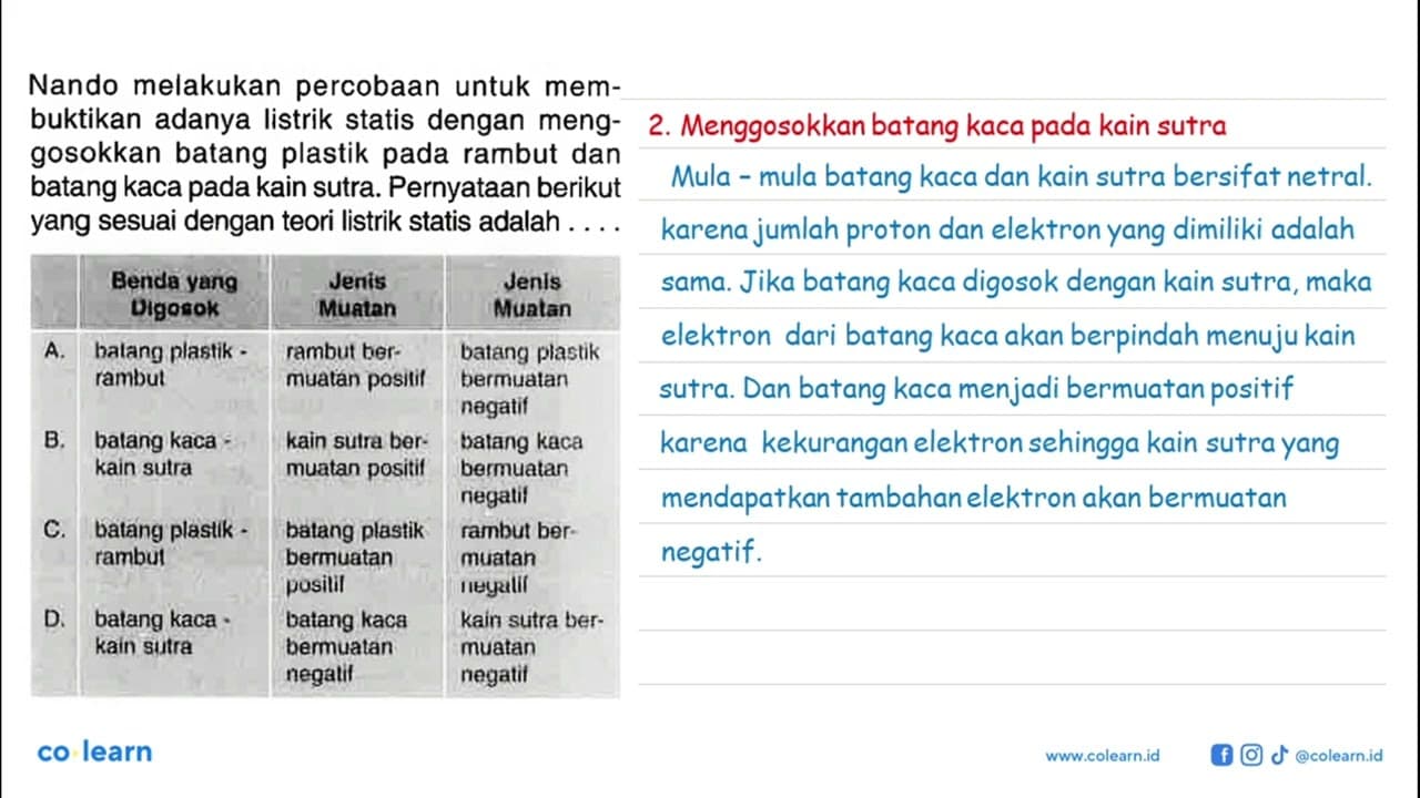 Nando melakukan percobaan untuk membuktikan adanya listrik