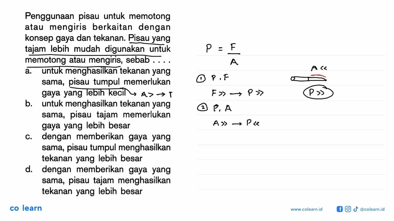 Penggunaan pisau untuk memotong atau mengiris berkaitan