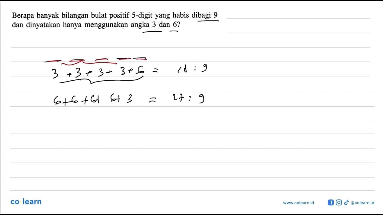 Berapa banyak bilangan bulat positif 5-digit yang habis